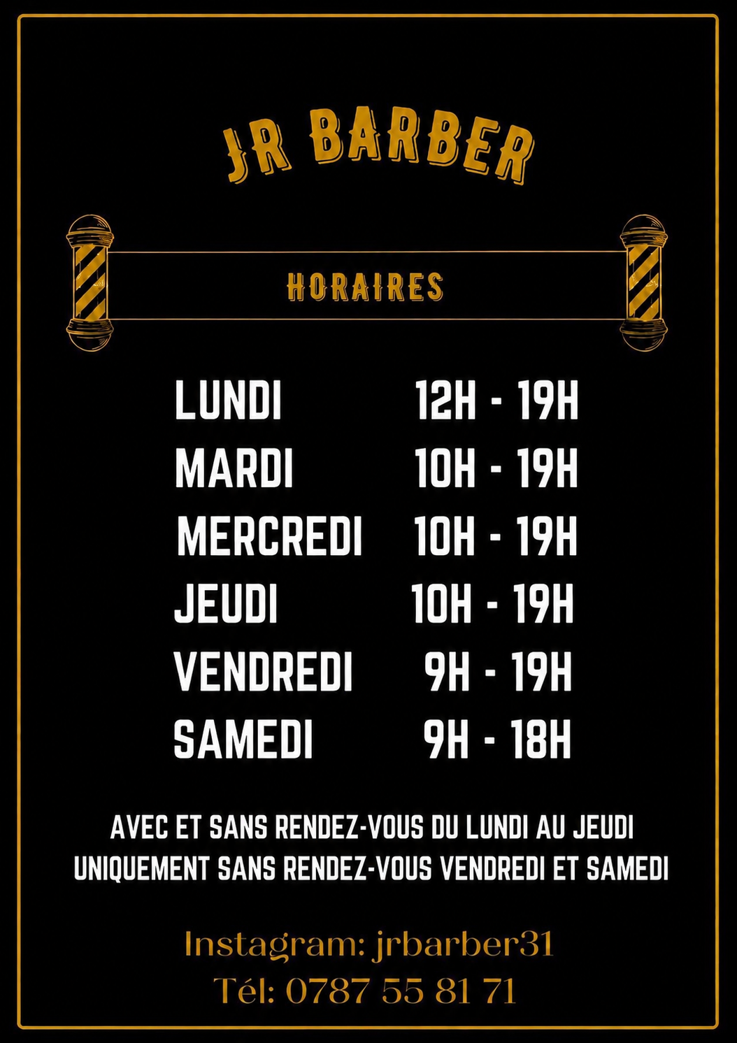 Horaires JR Barber